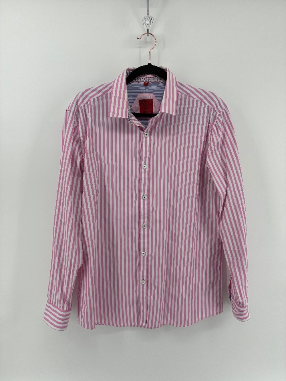 Point Zero Luxury Pink Striped Button Down Top